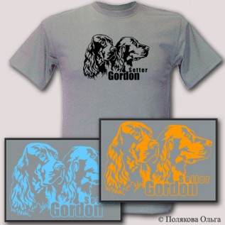 "Setter Gordon" футболка 100% хлопок (изображение защищено авторским правом)